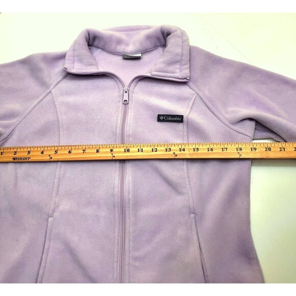 Columbia Fleece Full Zip Up Light Violet Purple Jacket Women Medium - Picture 3 of 13
